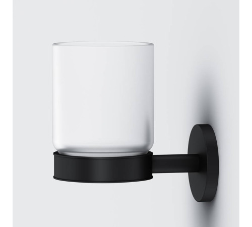 Стакан стеклянный с настенным держателем AM.PM X-Joy черный A85A34322