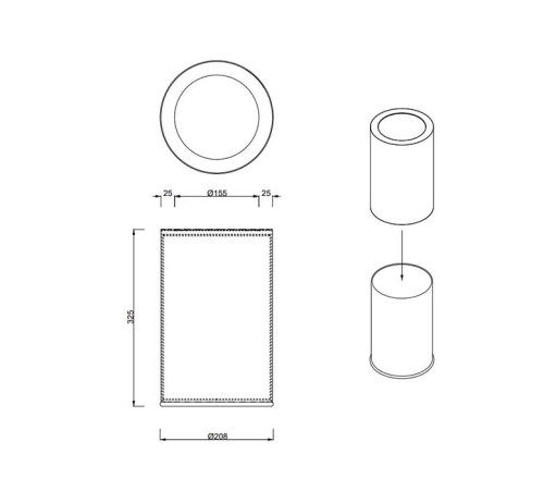 Корзина для бумаги настольная Decor Walther Rooms матовая сталь 0615076