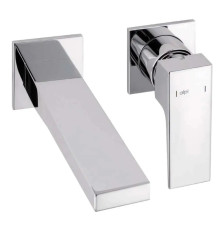 Смеситель для раковины Alpi Una18 настенный на 2 отверстия излив 187 мм хром UN19876CR/20