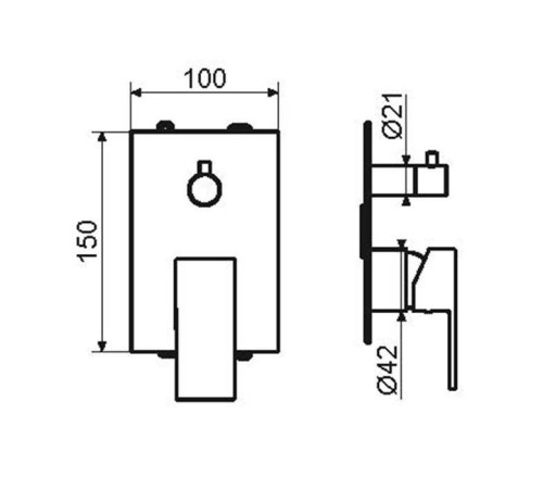 Смеситель для душа встраиваемый Plumberia Selection TAG на 2-3 выхода хром TG1901CR