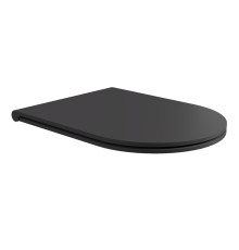 Сиденье с крышкой для унитаза Ceramica Alice HIDE Round тонкое с микролифтом чёрный матовый MC3108S