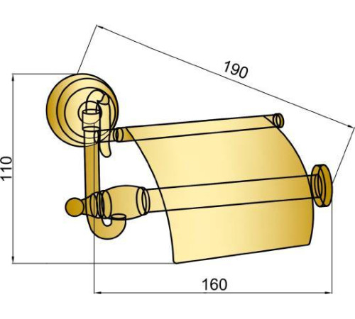 Держатель туалетной бумаги Boheme Medici с крышкой бронза 10601