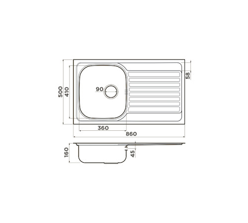 Кухонная мойка Omoikiri Kashiogawa 86-IN нержавеющая сталь 86x50 см 4993453