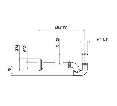 Сифон для раковины и биде Gattoni Accessori 1 1/4 хром 0154/00C0