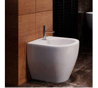 Биде напольное приставное Kerasan Flo 48 см 1 отверстие белое 312701