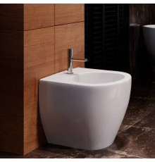 Биде напольное приставное Kerasan Flo 48 см 1 отверстие белое 312701