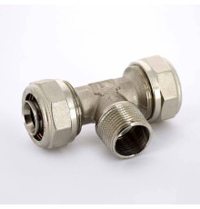 Тройник обжимной Uni-Fitt никелированный 26x3/4x26 наружная резьба 668N8380