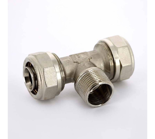 Тройник обжимной Uni-Fitt никелированный 26x3/4x26 наружная резьба 668N8380