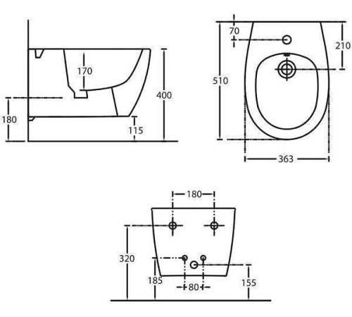 Биде подвесное Allen Brau Fantasy серый 4.11006.AN