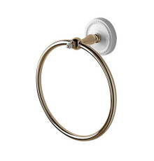 Полотенцедержатель-кольцо подвесной Devon&Devon Dorothy 21.5 см светлое золото/белый DOR407OT