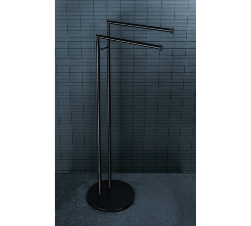 Стойка с двойным полотенцедержателем напольная Colombo Design Mini черный матовый B4038.NM