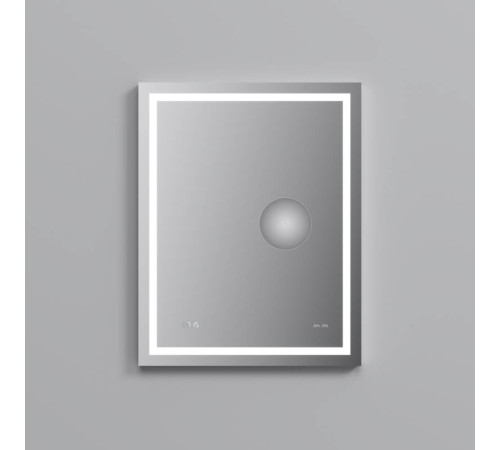 Зеркало настенное AM.PM Gem с LED-подсветкой часами и косметическим зеркалом 55 см M91AMOX0553WG