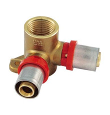 Угольник двойной с настенным креплением Tiemme 20x2.0-1/2-20x2.0 мм 1650267