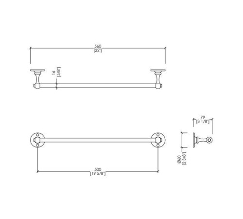 Полотенцедержатель Devon&Devon Cavendish 56 см подвесной хром WM08CR