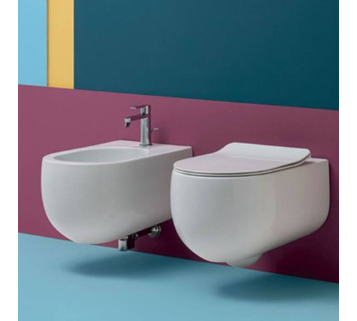 Биде подвесное Kerasan Flo 54х37 см 1 отверстие белое 312301