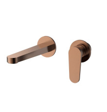 Смеситель для раковины AQUAMERIT Novara настенный на 2 отверстия медь шлифованная AQM6915BC