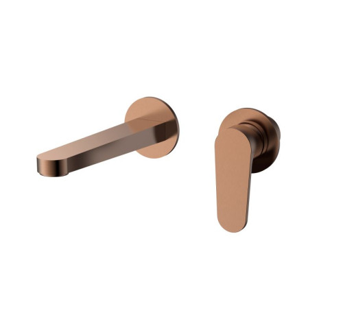 Смеситель для раковины AQUAMERIT Novara настенный на 2 отверстия медь шлифованная AQM6915BC