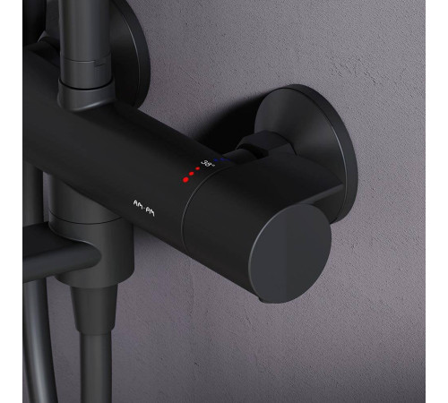 Душевая система AM.PM X-Joy с термостатом черный матовый F0785A522