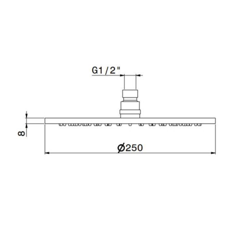 Верхний душ Newform XT диаметр 250 мм без кронштейна хром 27747.21.018