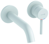 Смеситель для раковины Kludi Bozz 180 мм настенный внешняя часть белый матовый 382445376