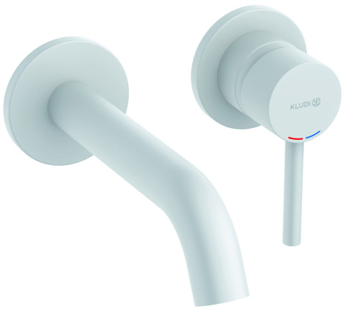 Смеситель для раковины Kludi Bozz 180 мм настенный внешняя часть белый матовый 382445376