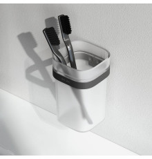 Стакан стеклянный с держателем AM.PM Func настенный черный A8F34322