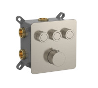 Термостат встраиваемый AquaMoon на 3 потребителя с внутренней частью никель AQM8812BN