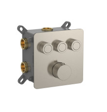 Термостат встраиваемый AquaMoon на 3 потребителя с внутренней частью никель AQM8812BN