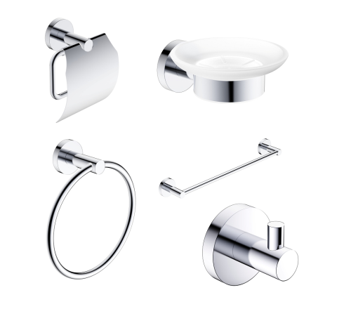 Набор аксессуаров для ванной 5 в 1 AQUAMET Trento хром AQM7221CR