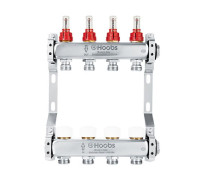 Комплект коллекторов Hoobs из нержавеющей стали с расходомерами 1 x 3/4 4 выхода HB-INCRK-804504