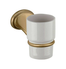 Стакан для зубных щеток Daniel Revival подвесной керамика белый бронза REPB940 br 63