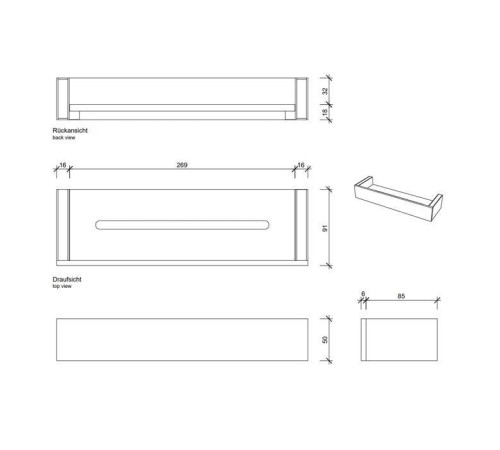 Полка для душа Decor Walther Brick DA30 30x9 см акриловое стекло хром 0593700