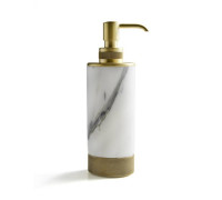 Дозатор для мыла настольный 3SC Apuana 2.0 мрамор Bianco Statuario бронза матовая ec344996