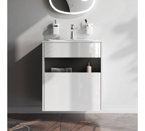 База под раковину AM.PM Func 60 см с нишей и 1 ящиком белый глянец M8FFUX0601WG