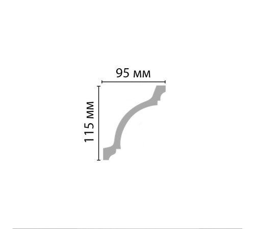 Плинтус потолочный гладкий Decomaster 115х95х2400 мм 96270