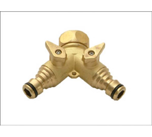 Разветвитель Y-образный REHAU с шаровыми кранами 3/4 латунный 238693