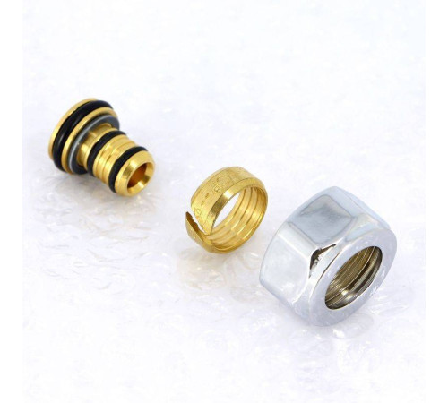 Соединитель обжимной Carlo Poletti 16(2.0) x M24x19 ВР хромированный для металлопластиковых труб A55502B