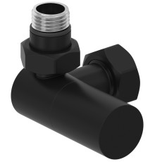 Вентиль регулировки температуры Сунержа 3D левый цилиндр G 1/2 x G 3/4 черный матовый 31-1402-1234