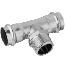 Тройник пресс Kromwell из нержавеющей стали с наружной резьбой 28х1х28 KW.SP933280628