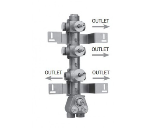 Внутренняя часть термостатического смесителя Bossini Oki/Cube на 4 потребителя с девиатором Z030271000