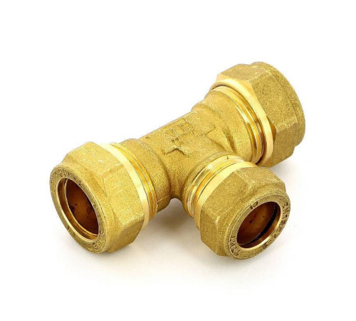 Тройник обжимной латунный Tiemme 18 мм 1100032