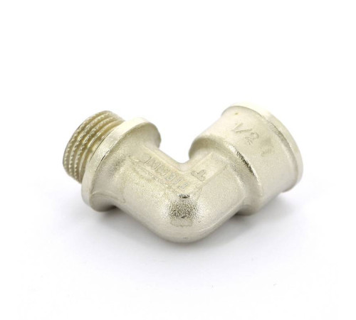 Угольник 90° НВ с упором Tiemme никелированный 1/2 1500141