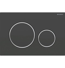 Клавиша смыва Geberit Sigma20 для двойного смыва круглая черный матовый/хром 115.882.14.1