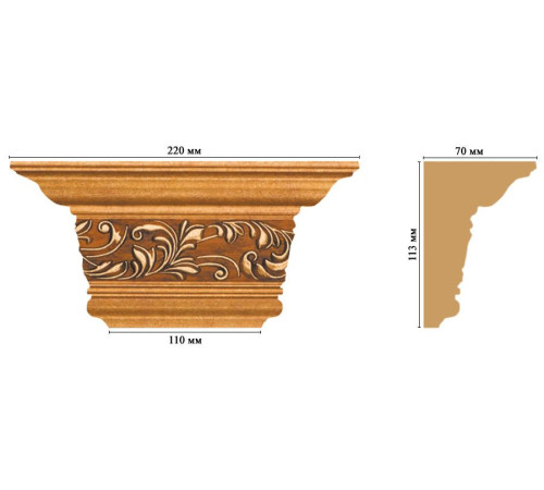Капитель DECOMASTER D203-1223 220x113x70 мм D203-1223