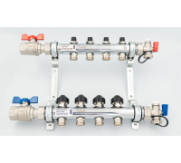 Коллектор из нержавеющей стали REHAU HKV 1 x 3/4 EK на 3 выхода с шаровыми кранами 12180313001