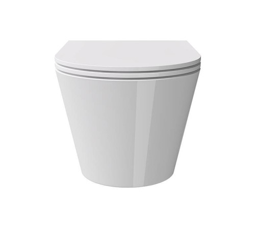 Унитаз подвесной Alice Ceramica Hide Round 57х37 см безободковый с сиденьем микролифт 31170101SET