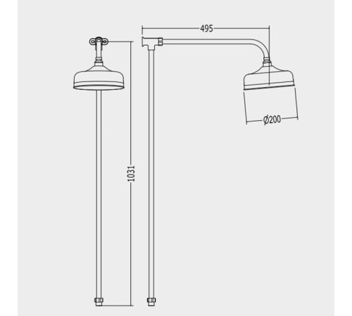 Верхний душ Devon&Devon Doccia 20 см настенный хром MARK3182CR