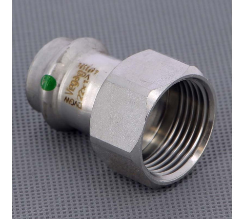 Муфта переходная пресс-В Viega Sanpress Inox нержавеющая сталь 22x1 436636