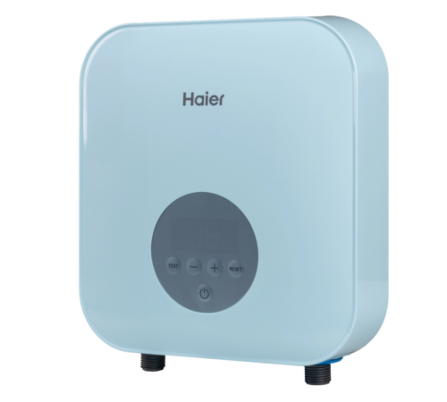 Водонагреватель электрический, Haier, проточный, FLEXI-EI6, с электронным управлением и сухим ТЭНом, цвет-голубой