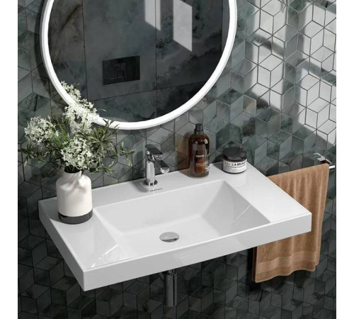 Раковина подвесная Kerama Marazzi Cubo 80.5х48.5 см белый глянцевый CU.wb.80